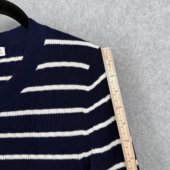 Gap Womens Long Sleeve Knit Midi Sweater Dress Size M Tall Navy White Stripe NEW - Picture 11 of 12